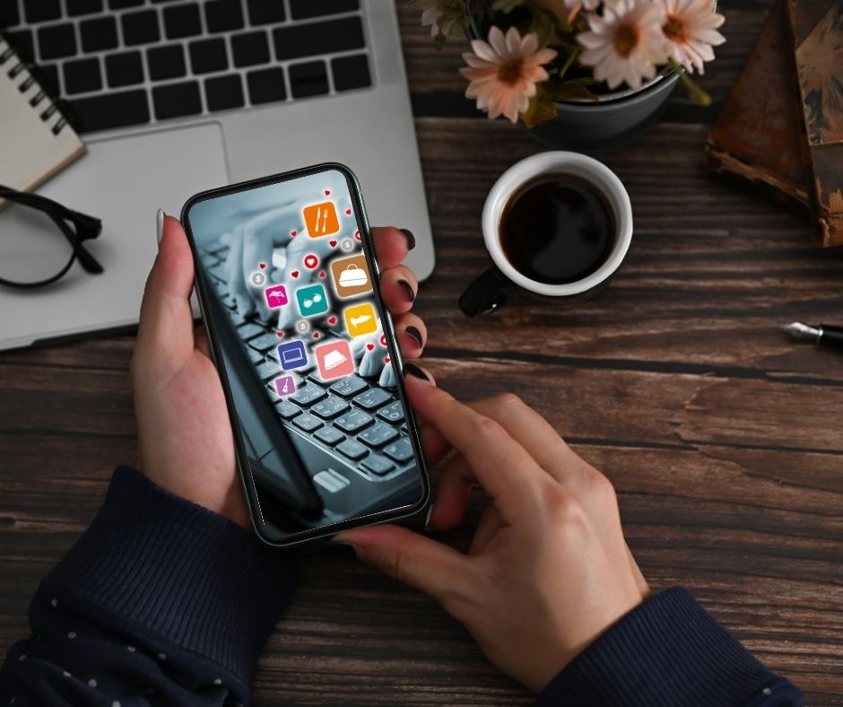 Creative digital downloads preview on mobile screen